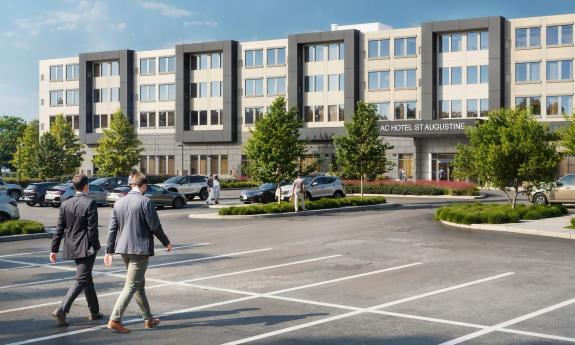 A rendering of the entrance of the new AC Hotel St. Augustine