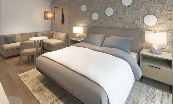 One of the guest rooms at the hotel