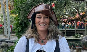A pirate lady at the Alligator pond during Creatures of the Night 