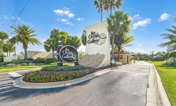 The gated entrance at Ocean Gallery Resort
