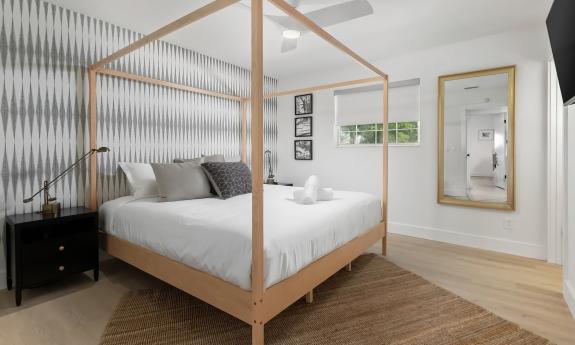 One of the king bedrooms in a vacation rental on Anastasia Island
