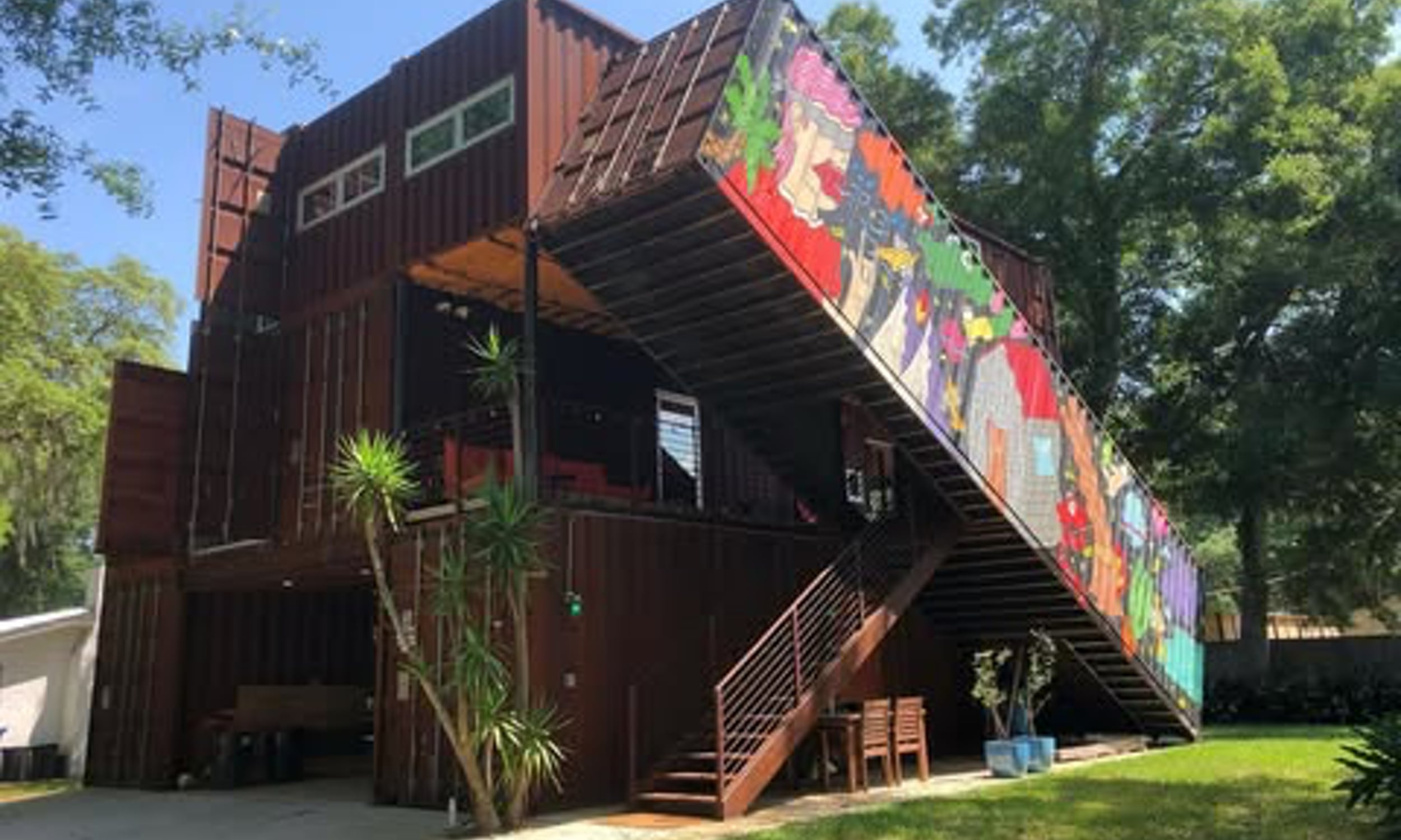A home an Airbnb rental in St. Augustine built entirely out of shipping containers