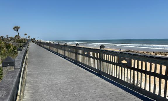 The beach boardwalk at River to Sea Preserve