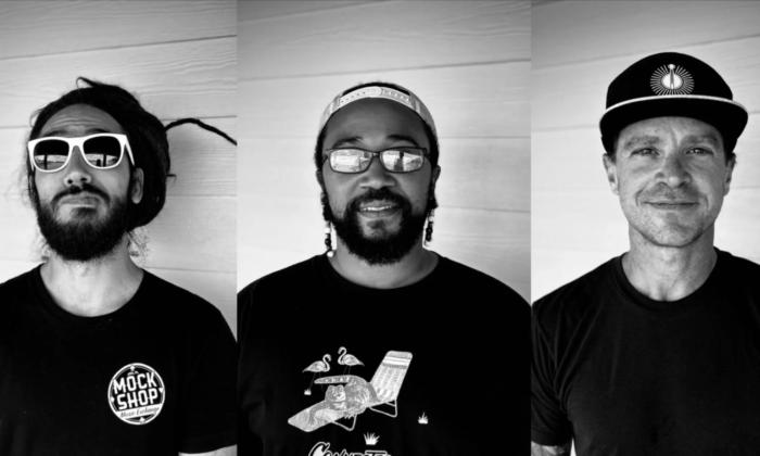 Three performers in the band Sayless 