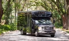 The limo bus available at St. Aug Transportation